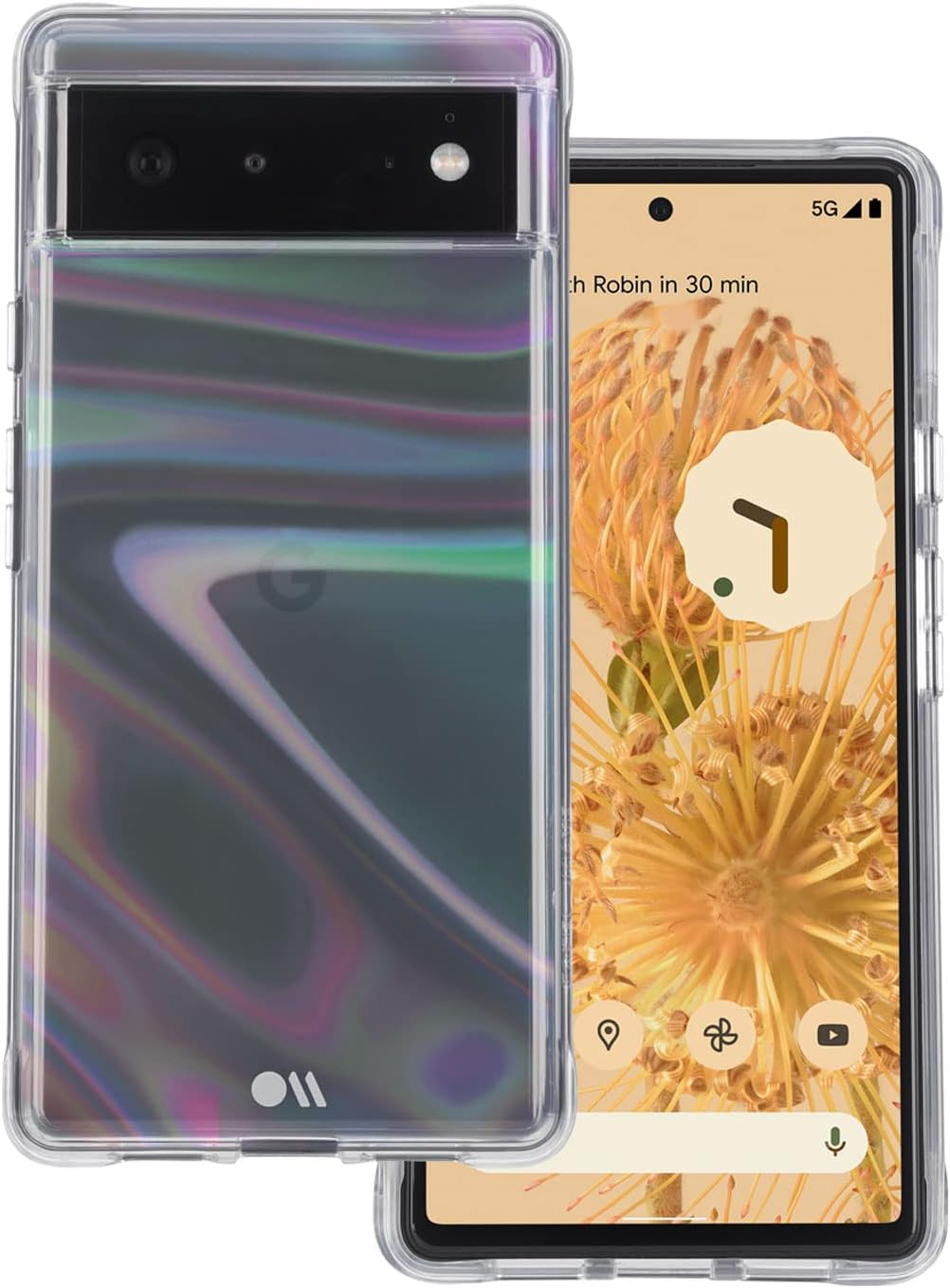 Case-Mate Soap Bubble Google Pixel 6 Case [10Ft Drop Protection] [Wireless Charging Compatible] Luxury Cover for Google Pixel 6 - Iridescent Swirl Effect, Anti-Scratch, Shockproof, Slim - Iridescent image number 3