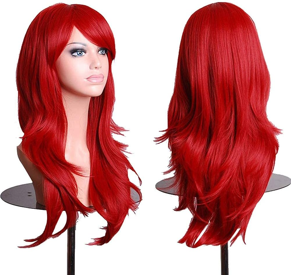 YEESHEDO Light Blonde Cosplay Wig for Women Long Wavy Hair Synthetic Wigs with Fringe for Halloween Party Costume Anime 28 Inches 70 Cm - Ginger image number 2