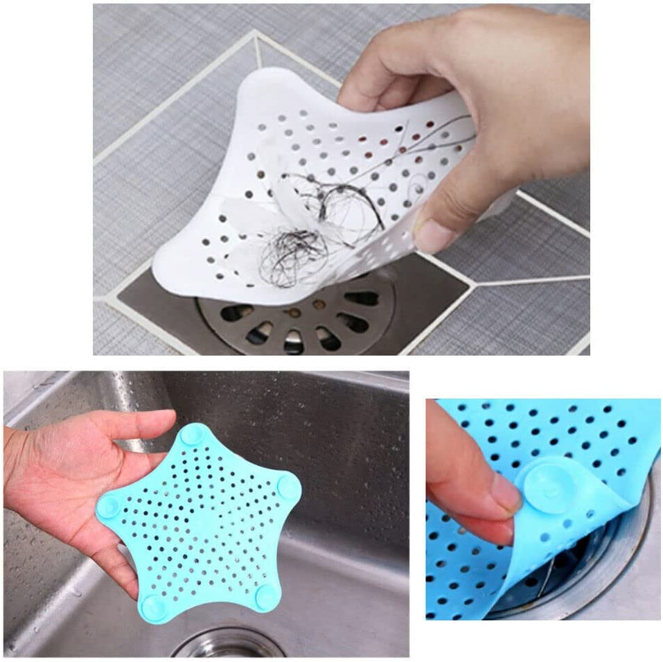 Bathroom Drain Hair Catcher Stopper Sink Strainer Filter Shower Covers Starfish Shower Drain Cover Kitchen Rubber Sink Filter Cover for Kitchen and Bathroom White image number 3