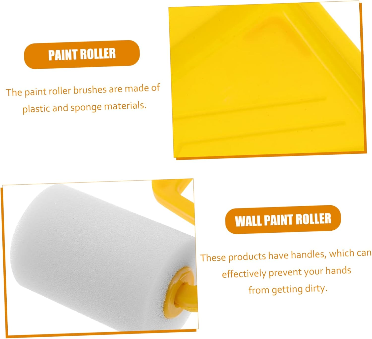 Bestonzon 5Sets Multi-Function Paint Rollers Handle for Easy Wall Painting for Home Use Smooth Application Walls Ceilings and Furniture