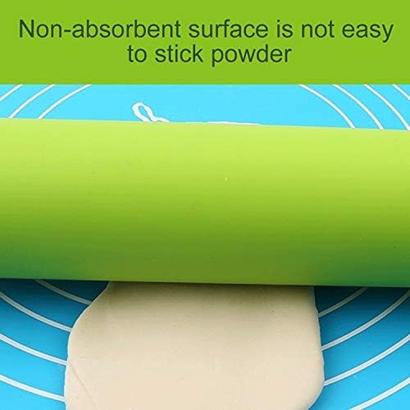 Kitchenware Gadgets Kn055 Solid Wooden Handle Silicone Rolling Pin Non-Stick Food Dumpling Stick, Length: 38Cm, Random Color Delivery Kitchenware Gadgets image number 2
