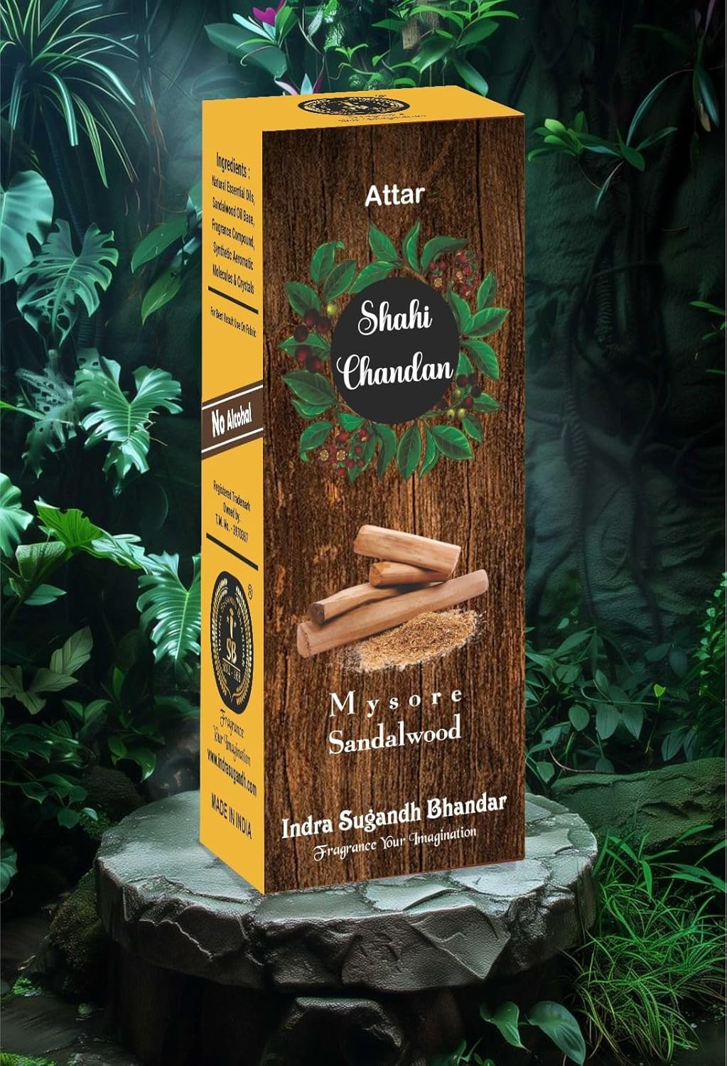 INDRA SUGANDH BHANDAR Attar for Men|Women Shahi Chandan Real Mysore Sandalwood Long Lasting Fragrance 12Ml Rollon Pack image number 4