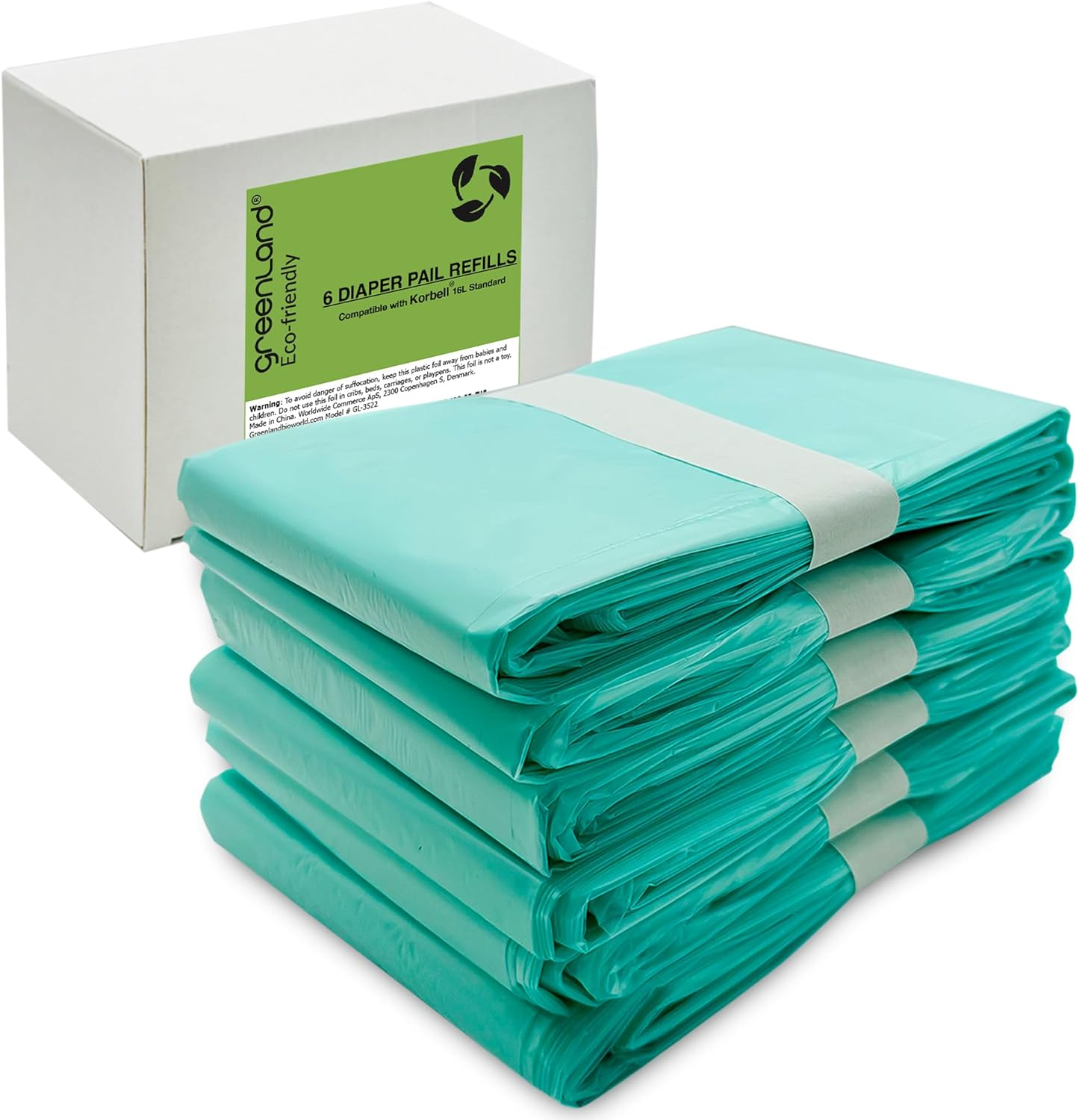 Greenland&reg; Eco-Friendly Refills for Korbel Mini 9L Diaper Pails 6-Pack, GL-3522