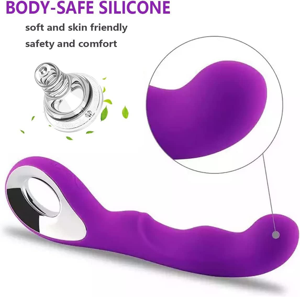 YUKAIONE G-Spot Vibrator for Women, Washable Dildo with Powerful Vibration, Pleasurable Adult Sex Toy for Female & Couples (Purple)