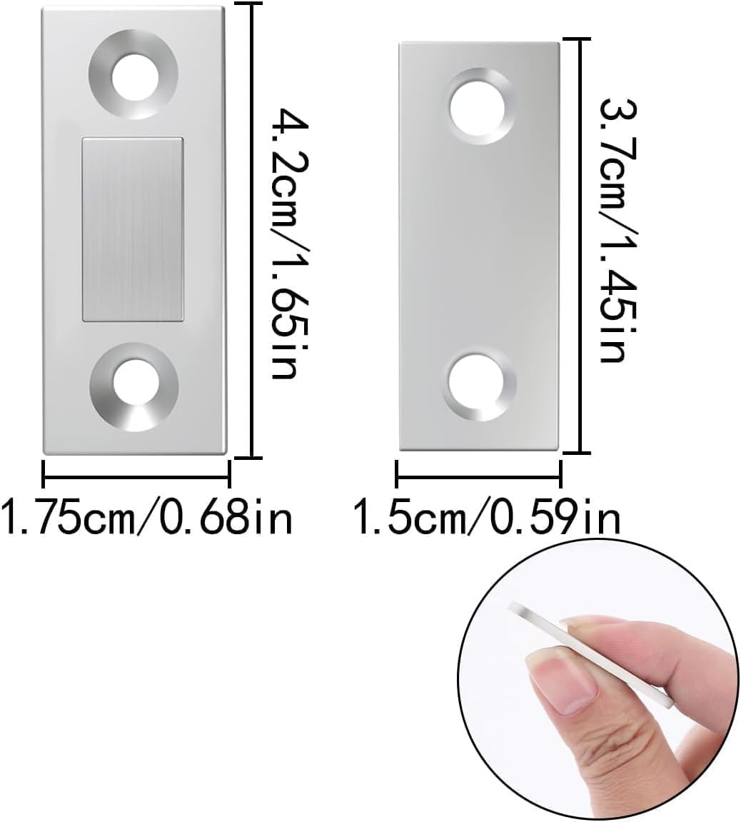 Silver Cabinet Magnetic Catch 6 Pack Ultra Thin Door for Drawer Magnets Adhesive Latch Closures,Drawer, Wardrobe