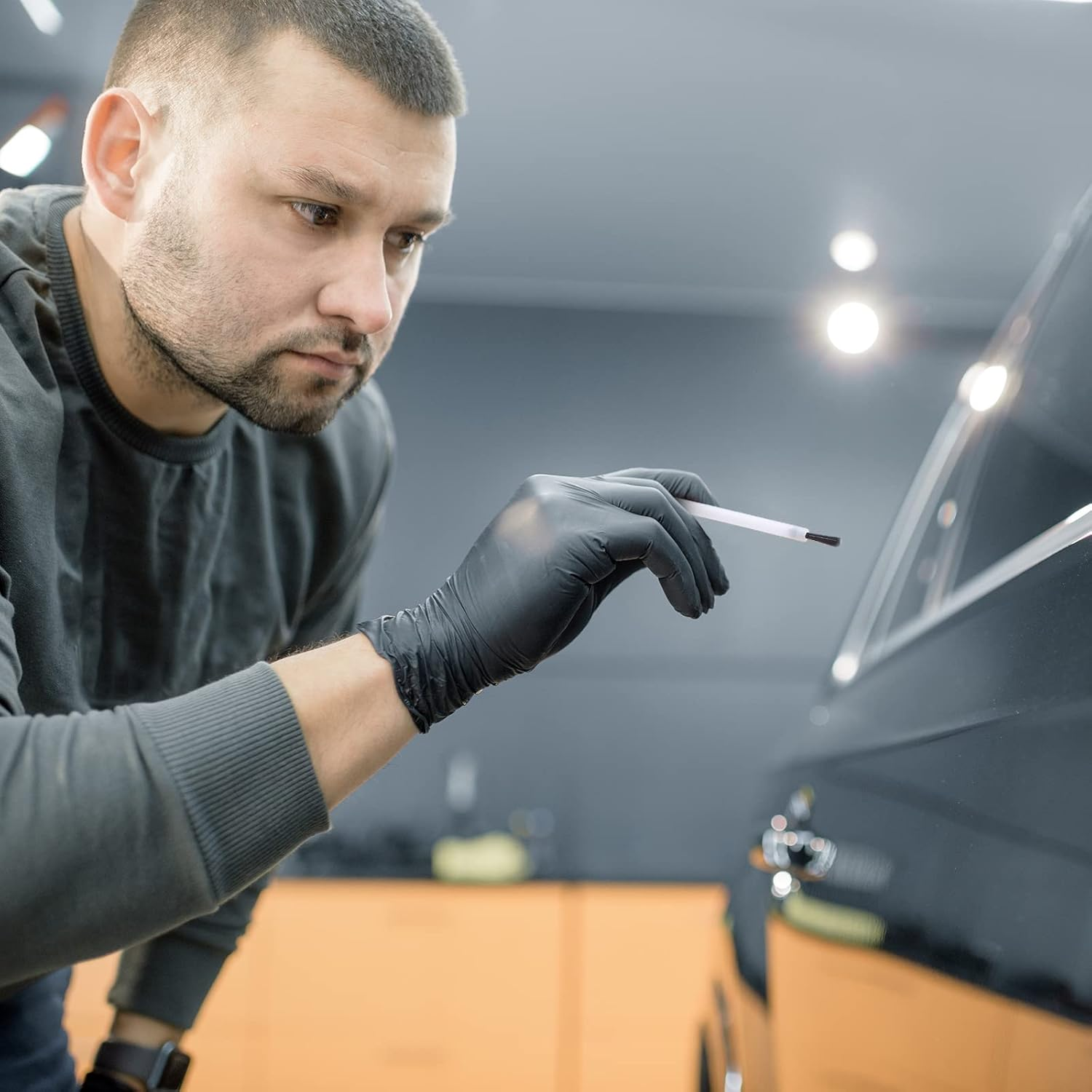 Mumufy 60 Pcs Paint Touch up Paint Bottles with Brush and Lid Empty Touch up Paint Bottle with Paint Mixing Balls 2 Oz Fluid Capacity Leftover Paint Container for Car Scratches Repair(Black, Blue) image number 4