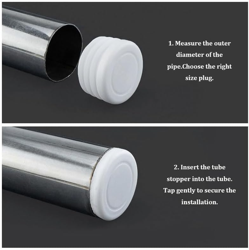 20 Pcs round Plastic Hole Plugs White, 42Mm Tube Inner End Cover Protective Plug for Furniture Table and Chair Legs Metal Pipes image number 1