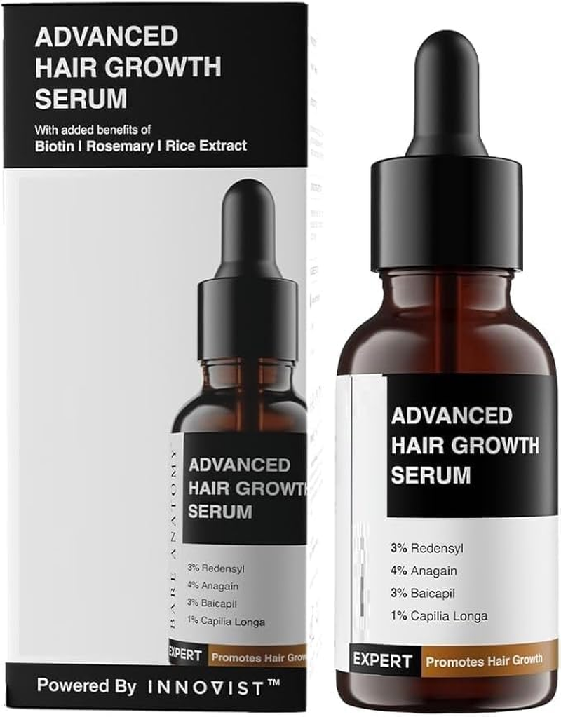 Advanced Hair Growth Serum | 3% Redensyl + 4% Anagain + 3% Baicapil + 1% Capilia Longa, Rosemary, Biotin & Rice Extract | Hair Growth & Hair Fall Control Serum for Women & Men | 30Ml