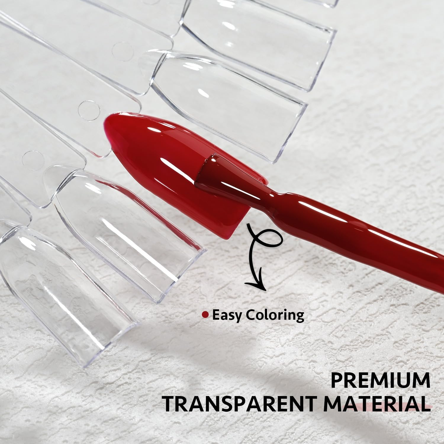 GAOY Clear Nail Swatch Sticks, 50 Pcs Fan-Shaped Nail Color Display with Number Stickers, Sample Swatches for Home or Salon Use image number 2