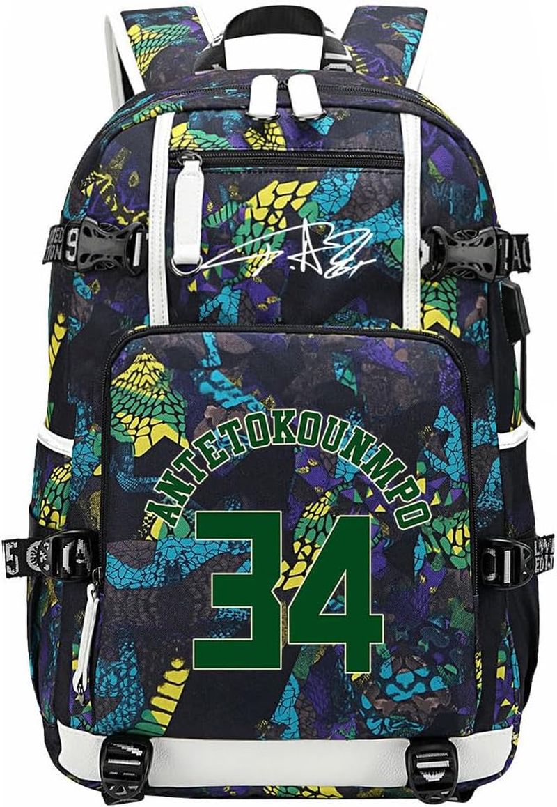 YUNZYUN Basketball Player A-Ntetokounmpo Multifunction Backpack Travel Laptop Fans Bag for Men Women, Blue, Free Size