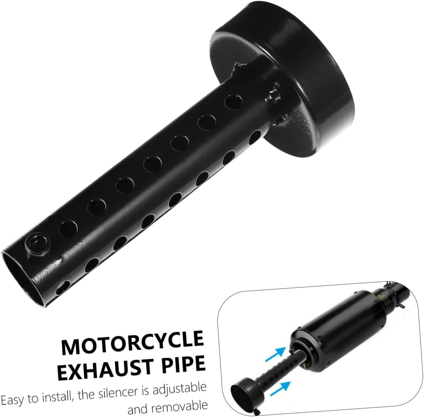Gatuida Motorcycle Motorbike Exhaust Accessory Exhaust Can Insert Baffle Easy Install Adjustable Mounting Clips Noise Reduction Insulation Board image number 1