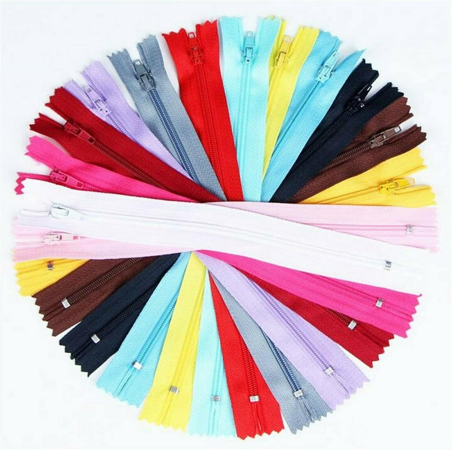 20Pcs Closed End Nylon Coil Zippers Tailor Sewer DIY Craft Sewing Colorful Sewing Zippers Supplies for Tailor Sewing Crafts 20Cm (Black) - Black image number 2