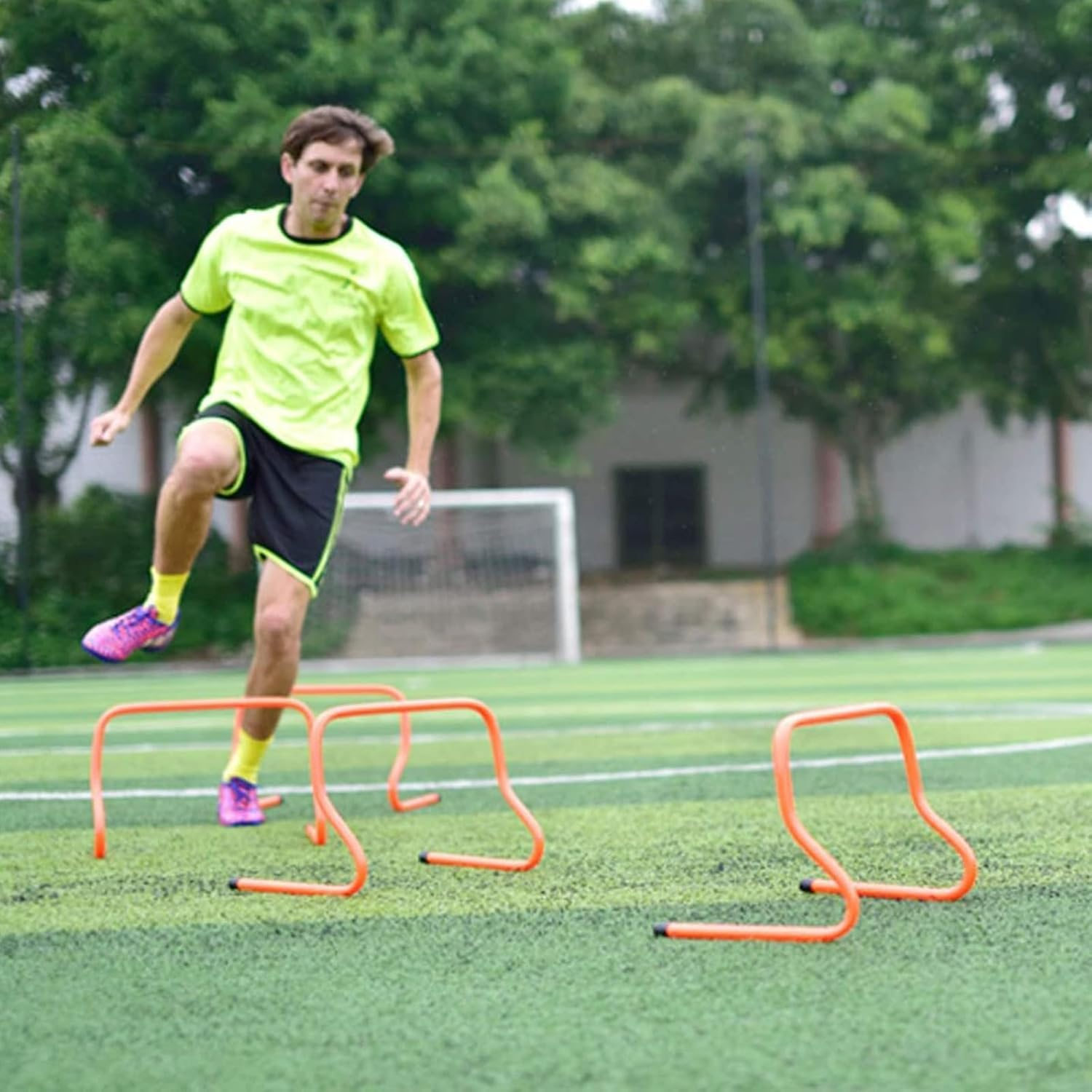 Speed and Agility Training Equipment,6M Agility Ladder Set with 5 Adjustable Agility Hurdles,Speed Training Agility Hurdles for Athletes Soccer Training Equipment Set for Kids Youth Adults image number 6