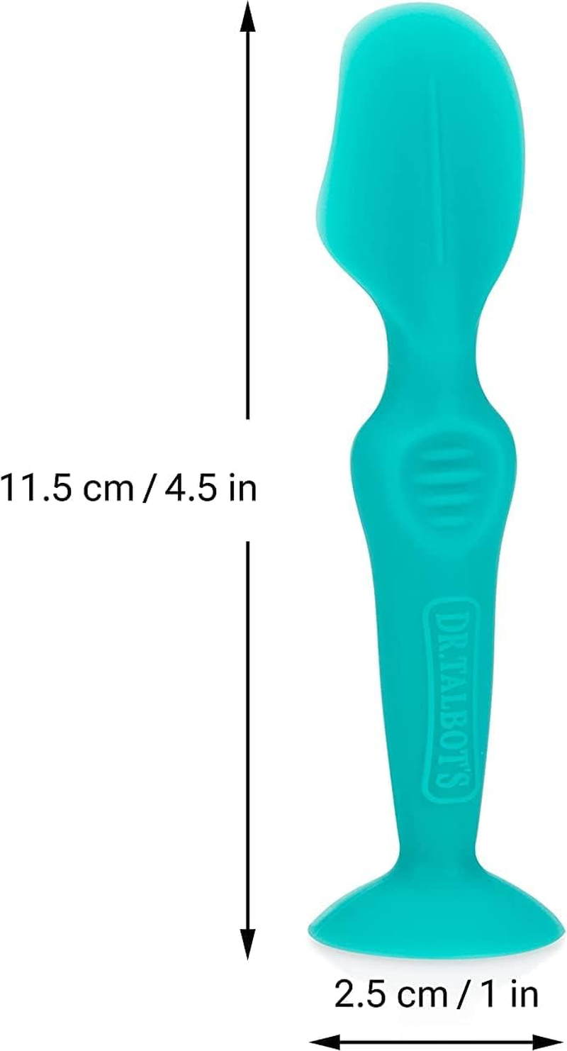 Nuby Diaper Cream Soft Silicone Brush with Suction Base & Hygienic Travel Case, Mini Size, Aqua image number 1