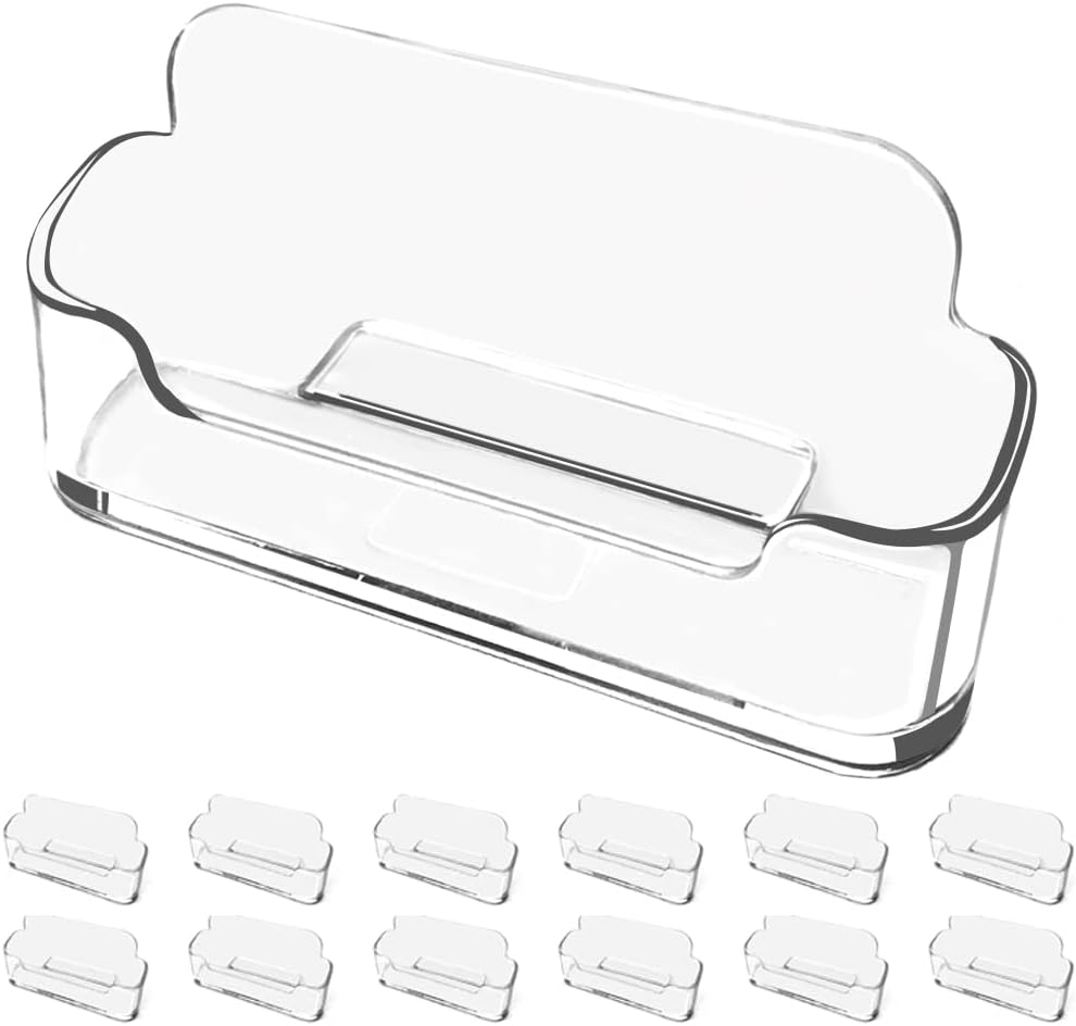 Vrupin Business Card Holder for Desk - 16 Pack Acrylic Business Card Holder , Fits 30-50 Business Cards Display Business Card Stand Desktop Business Card Holders for Exhibition image number 1