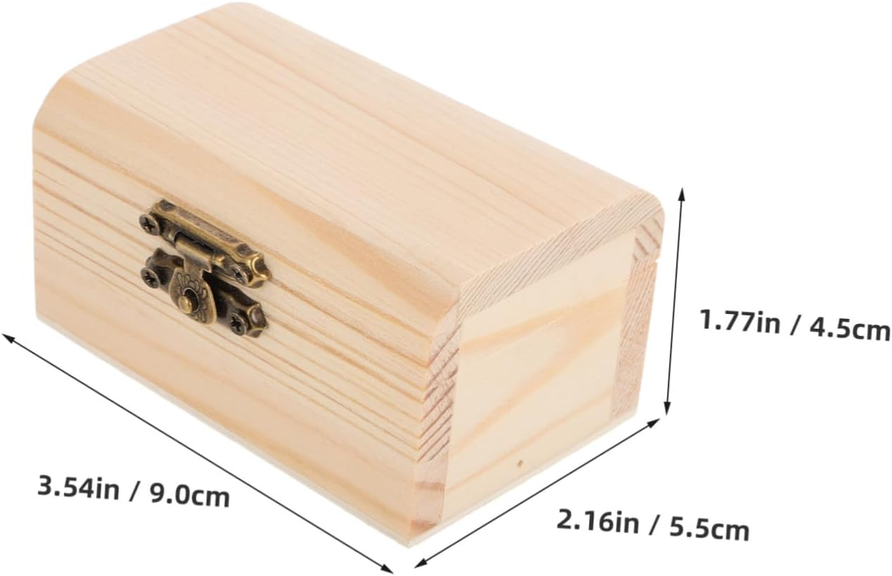 HORIALENCE 12Pcs Small Wooden Locking Boxes Vintage Wood Treasure Chests Hinged Lid for DIY Decorative Storage Wedding Pirate Birthday Mini Keepsakes image number 3