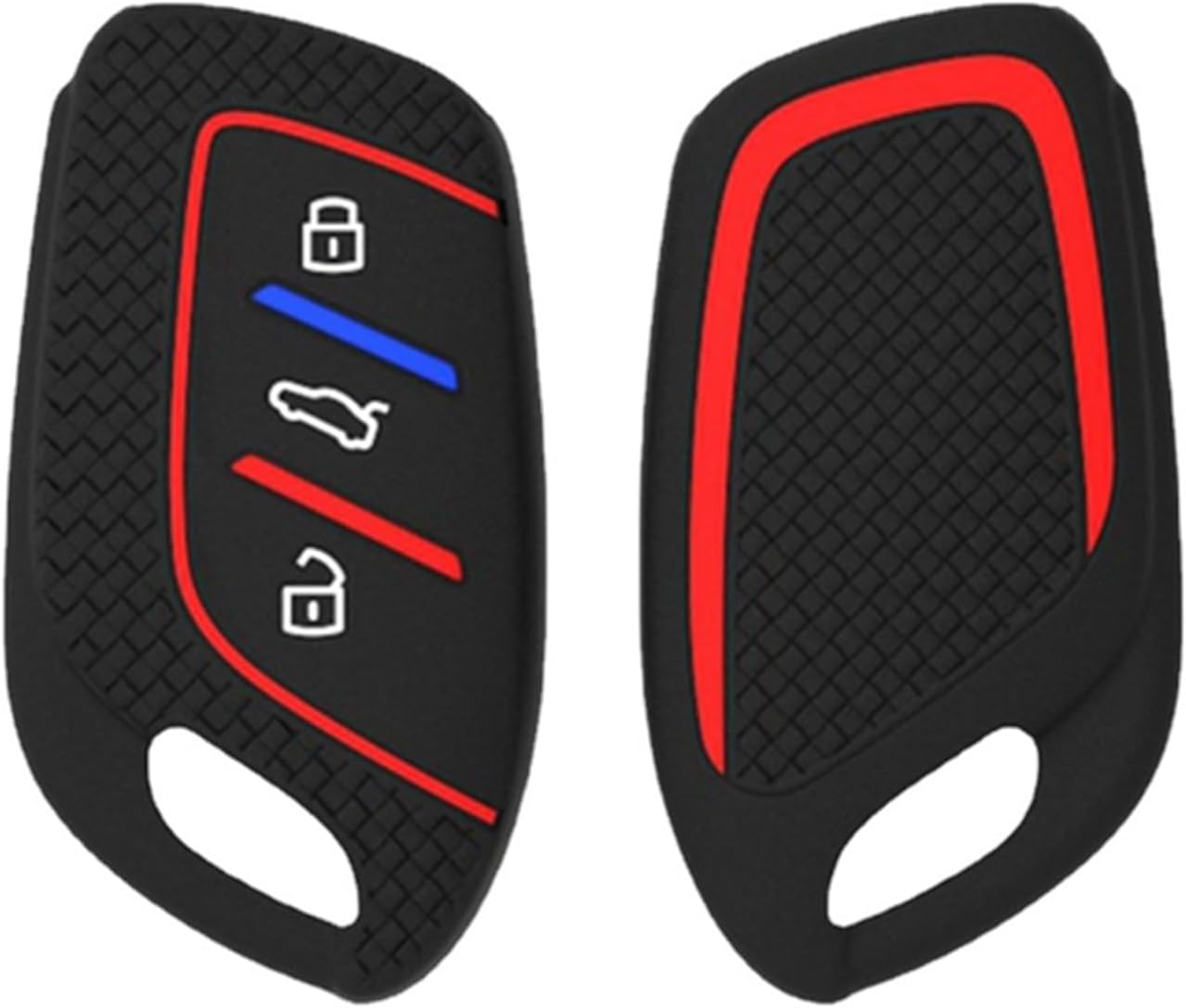 Honeycomb Pattern Silicon Car Key Cover Cases for Roewe RX3 RX8 ERX5 RX5 I6 I5 MG4 MG5 MG6 MG ZS EV HS EHS ZX GT 3 Buttons (Black) image number 4