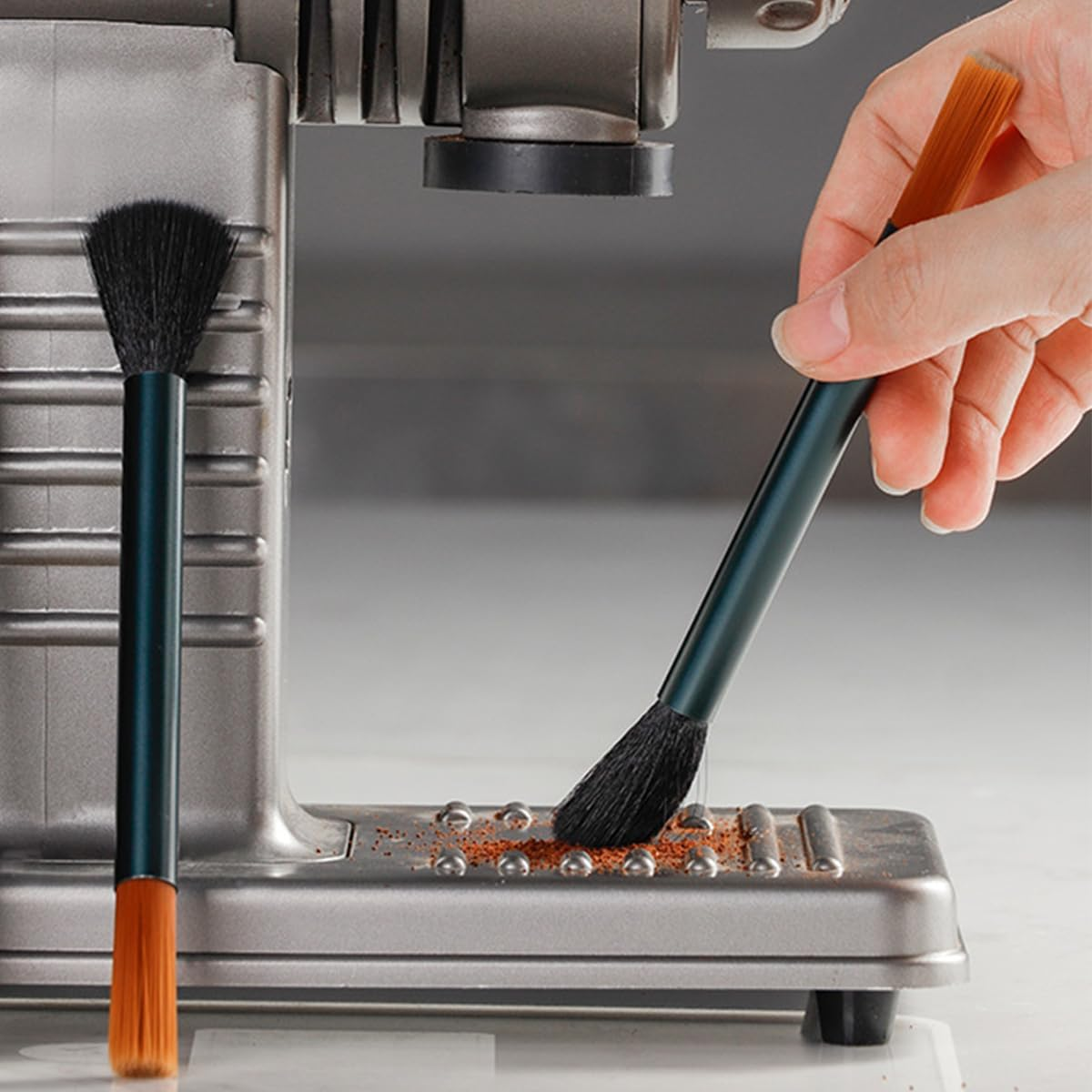 Dual Head Coffee Grinder Brush - Espresso Machine and Bar Cleaning Tool - Professional Barista Brush for Coffee Machine Maintenance image number 2