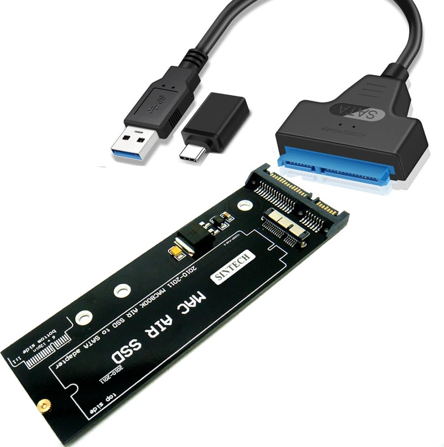 18-Pin to SATA Adapter with Usb SATA Cable for SSD from 2010-2011 Macbook AIR A1369 A1370 A1377 image number 1