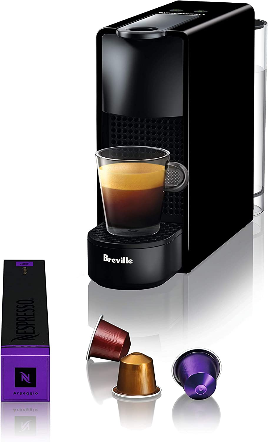 Nespresso Essenza Mini Coffee Machine by Breville Bundle with Aeroccino3 Milk Frother (Black), BEC250BLK image number 6