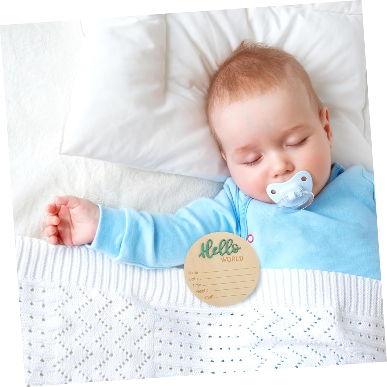 BESPORTBLE Announcement Wooden Sign Newborn Photography Prop Essential for Newborn round Birth Announcement image number 6