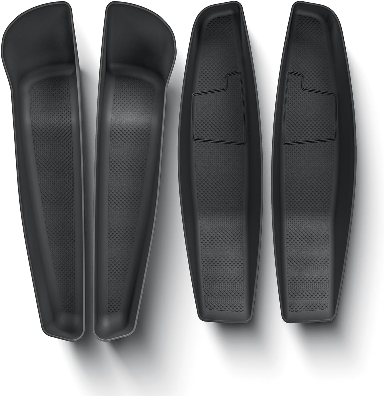 4PCS Door Side Pocket Storage Box Compatible with Tesla Model Y Juniper 2025 Front & Rear Door Pocket Inner Organizer Trays TPE Compatible with Model Y Juniper Accessories (Black)