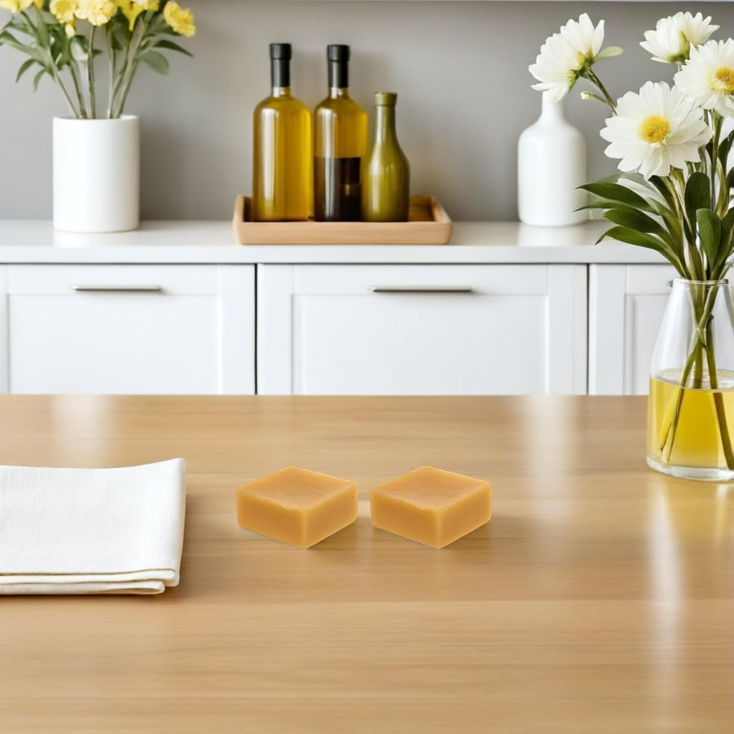 MERRYHAPY 2Pcs Natural Yellow Beeswax Furniture Care Bar Protective Wood Polish and Cleaner for Tables Chairs Cabinets Gentle Aroma Crack-Resistant Easy Maintenance with Natural Ingredients image number 1