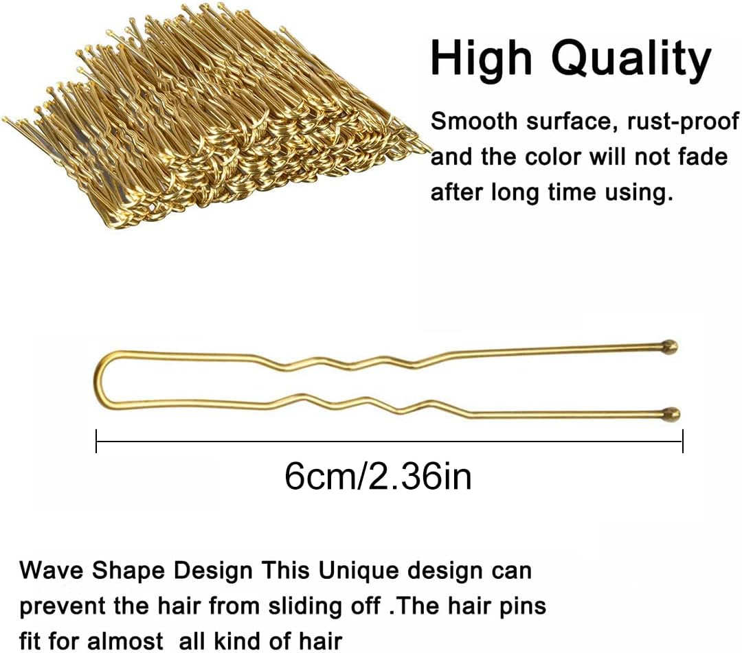 Pack of 50 Hair Pins, 6 Cm U-Shaped Hair Pins, Bobby Pins, Metal, Hair Clips for Women, Girls, Women, Hair Accessories, Hairdressing Salon image number 4