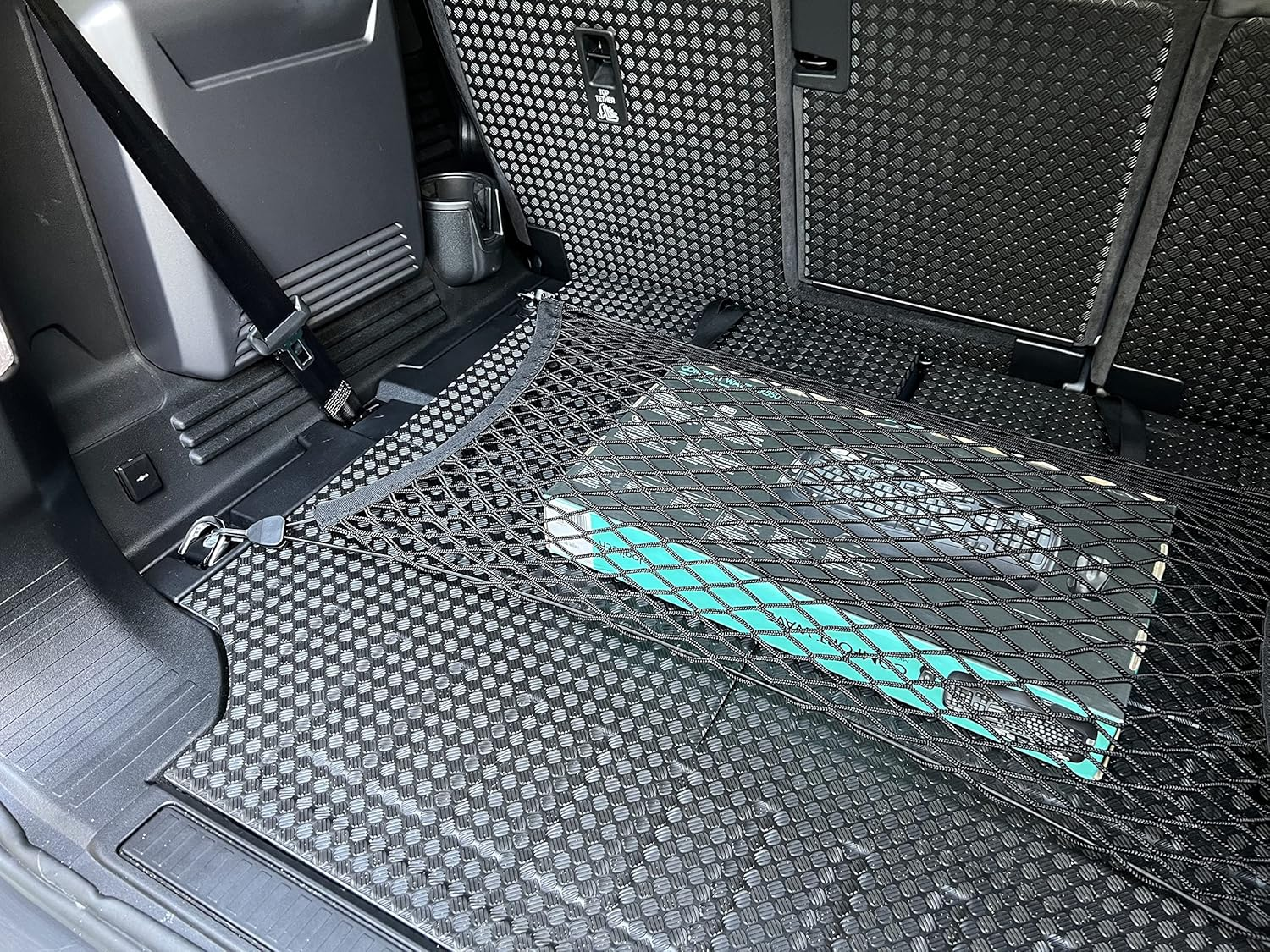 Floor Style Automotive Elastic Trunk Mesh Cargo Net for Land Rover Defender 2020-2024- Premium Trunk Organizers and Storage - Luggage Net for SUV - Best Car Organizer for Land Rover Defender image number 1