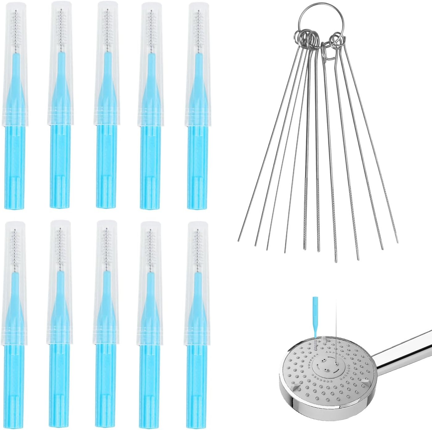 20-Pack Shower Head Cleaner Kit, Multifunctional Anti-Clogging Shower Nozzle Cleaning Brushes & Picks for Small Holes Gaps Window Faucets Bathroom Home