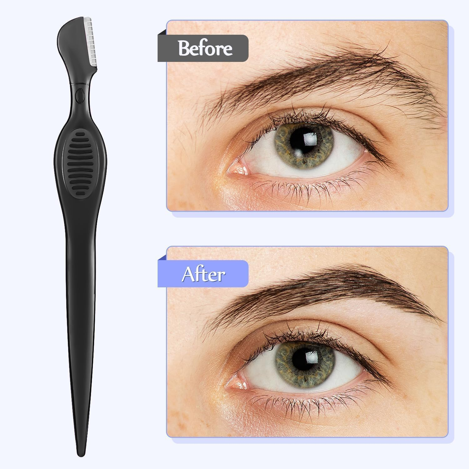 20 Pcs Eyebrow Razor Eyebrow Shaver Facial Razor Multipurpose Face Trimmers with Precision Cover for Makeup Care Tools(Black) image number 1