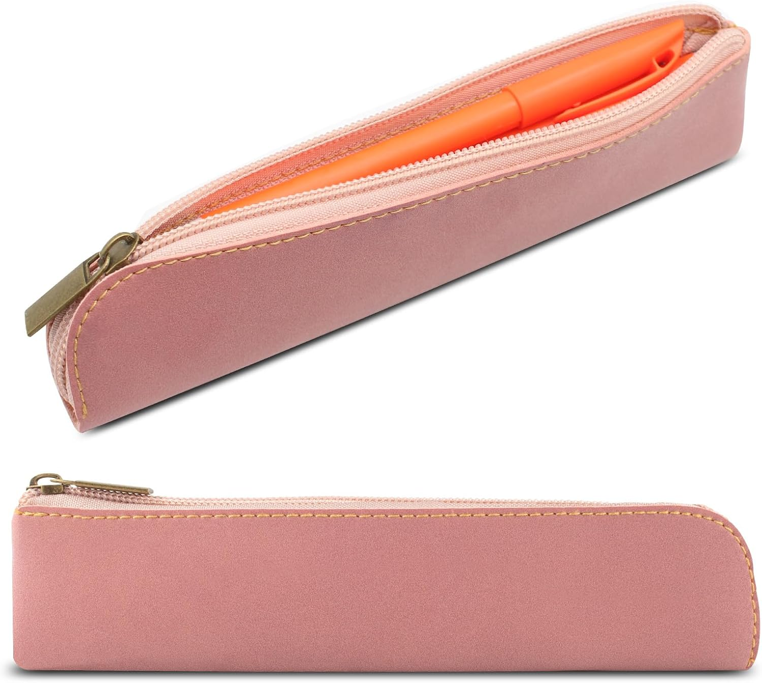 1 Pcs Pen Holder Pouch Stationery Bag Portable Organizer Compact Premium Faux Leather Storage for Business Adults