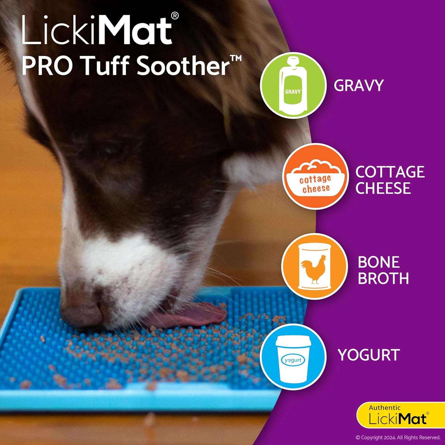 Lickimat PRO Tuff Soother for Dogs, Heavy Duty Lick Mat, Calmer, Anxiety Reliever and Alternative to Puzzle Toys and Slow Feeder Bowls. Perfect for Peanut Butter, Yoghurt, Healthy Treats, Turquoise. - Orange image number 6