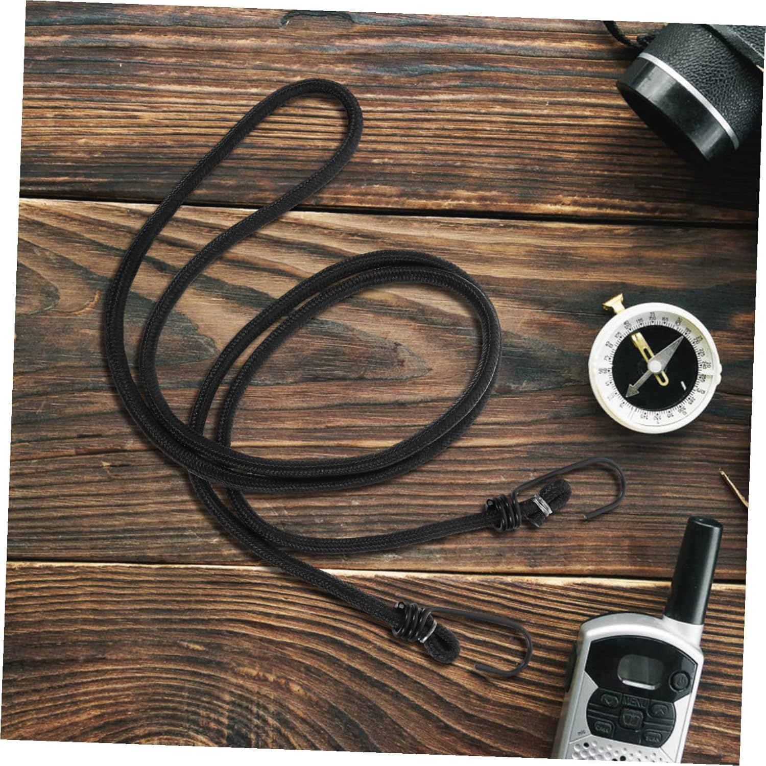 HOLIDYOYO Bicycle Luggage Bungee Cord with Hooks, Heavy Duty Elastic Bike Rack Strap, High-Elastic Rubber Tie for Mountain and Fixed Gear Bikes, Black for Camping Travel Secure image number 3