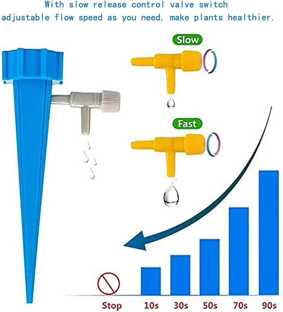 Plant Waterer,12Pcs Adjustable Self Watering Spikes, Plant Watering Devices with Slow Release Control Valve Switch, Automatic Vacation Drip Irrigation Spike System for Indoor & Outdoor Plants and Flowers image number 5