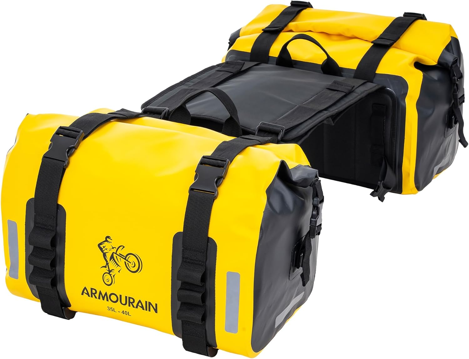 Motorcycle Saddle Bag 70L (35L*2) Motorcycle Equipment Cycling Rear Seat Bag (Black)