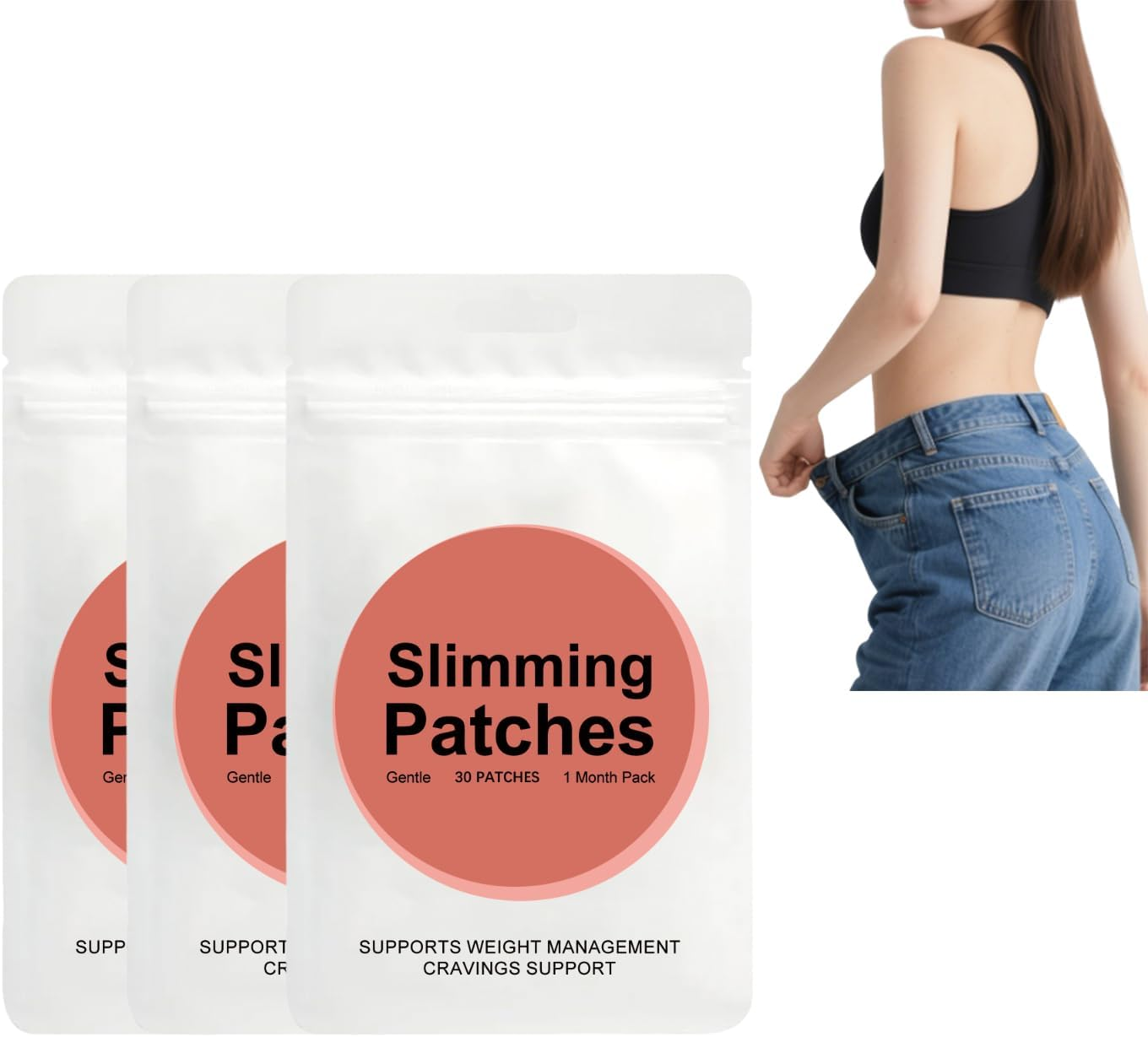 Slim Patch Weight Loss Patches for Women & Men | Natural Ingredients with Fat Burning Botanical Extracts, Ultra Comfortable Lean Patch for All Skin, Body Firming Topicals, Daily Energy (5 Boxes)