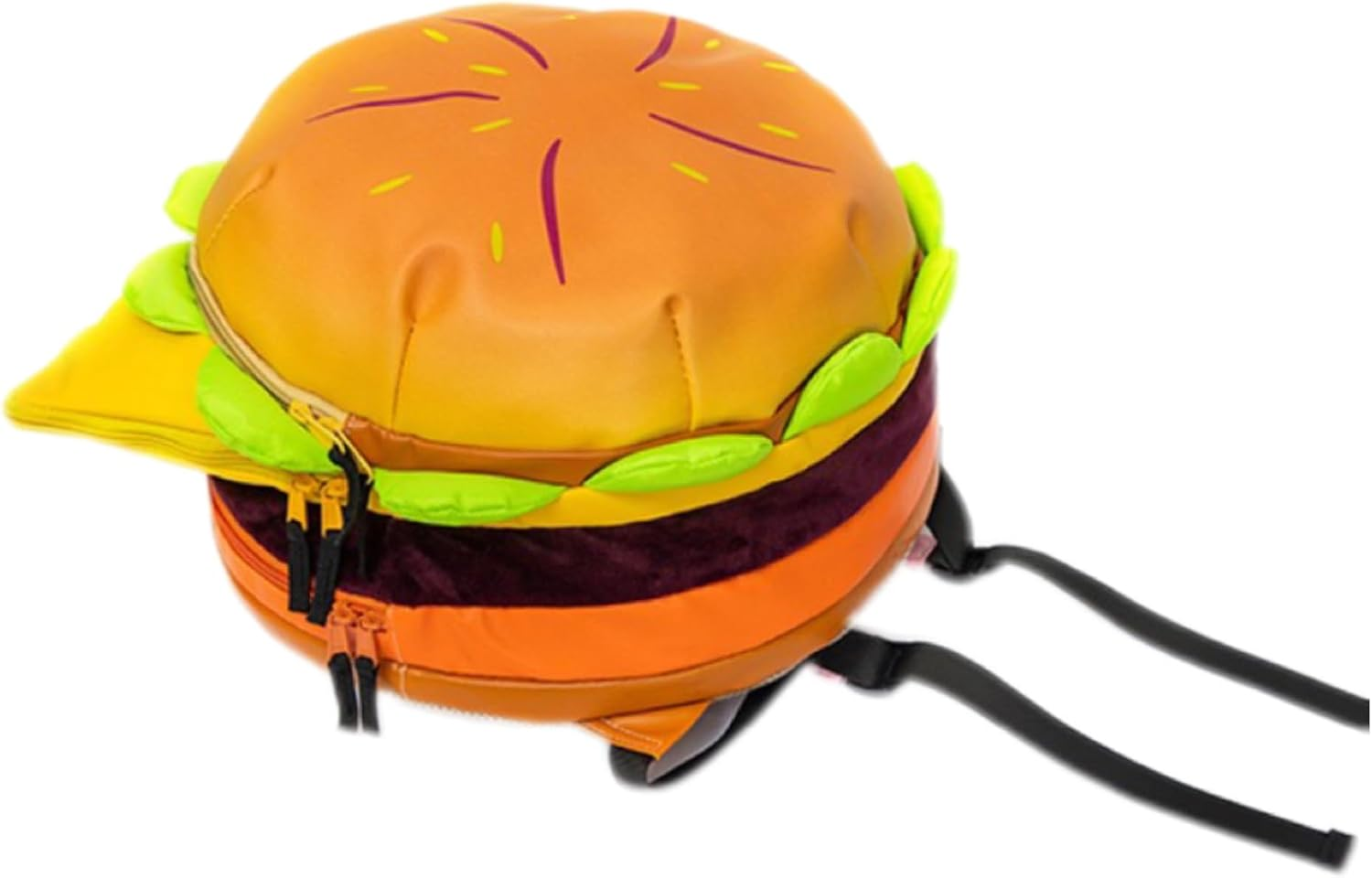 RRISETAG Cheeseburger Backpack, Funny Yellow Cartoon Space Cheeseburger Backpack - Cute Design