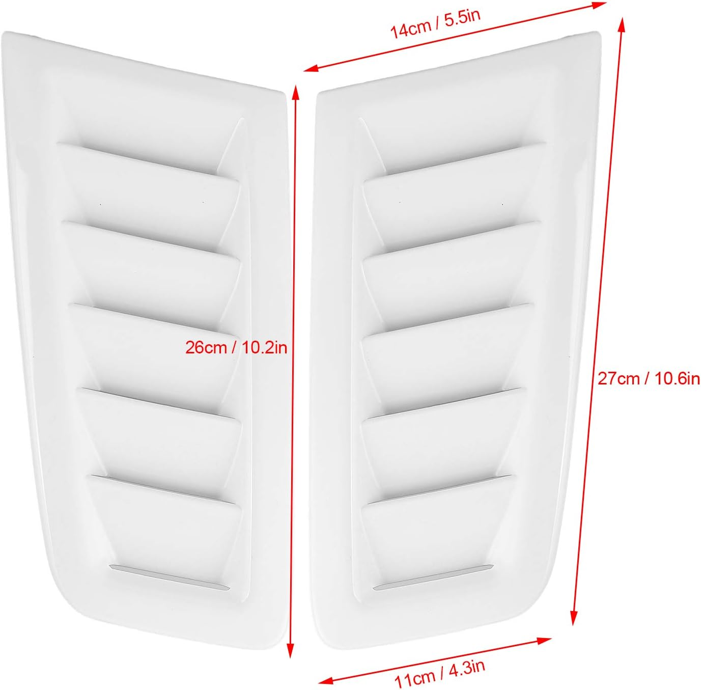 Carbon Fiber Hood, Bonnet Vents Front Bonnet Vent Universal Hood Vent Car, Bonnet Vent for RS Style Car Front Vent(Bright White) image number 6