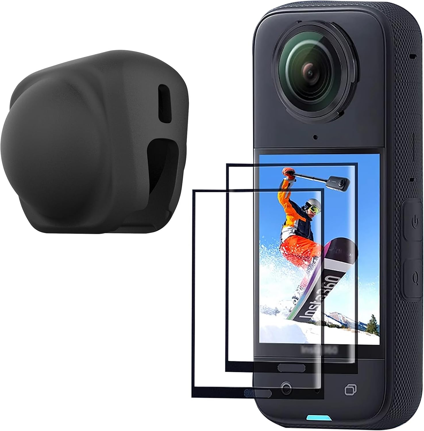 Fitstill Protection Accessories Kit for Insta 360 X5/X4,Tempered Glass Screen Protector+Rubber Lens Cap,2 PCS Ultra HD Screen Protector for Insta360 X5 / X4 Camera,9H Hardness,Scratch Resistant image number 5