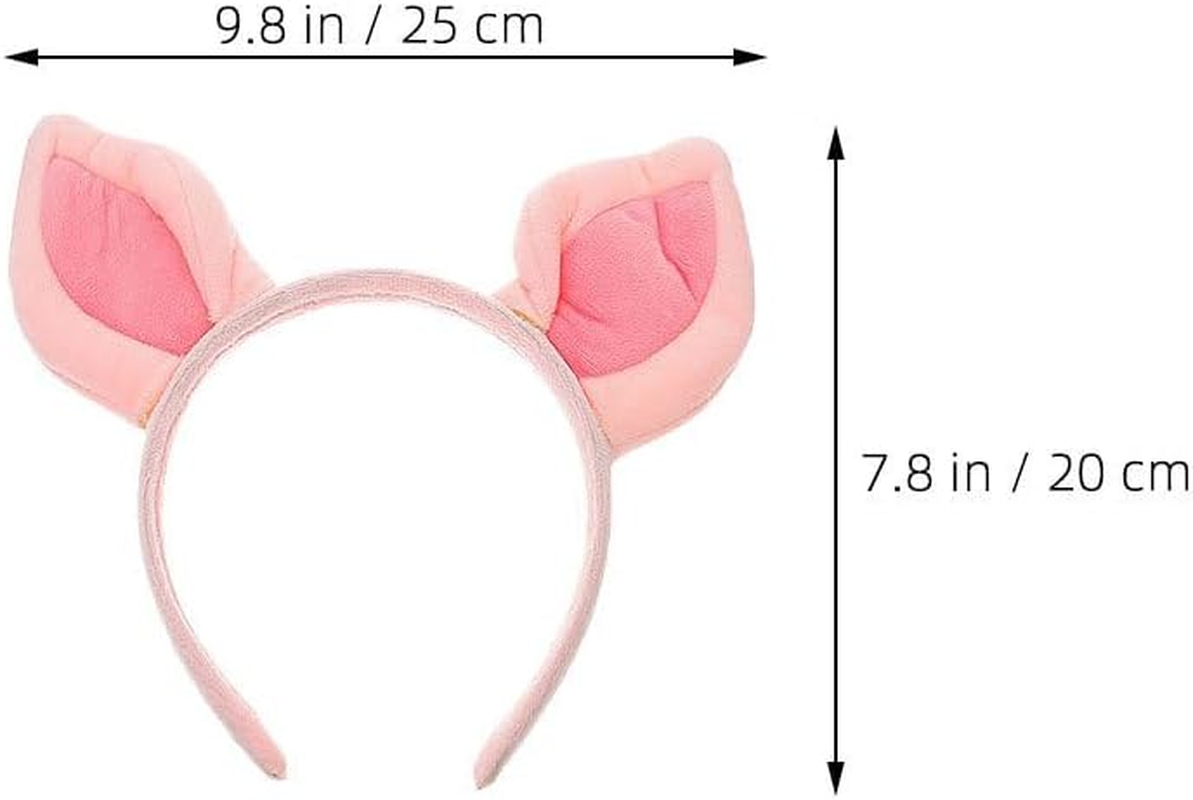 FRCOLOR 4Pcs Cute Plush Pig Ears Headband Elastic Animal Hair Hoop for Boy Girl Adults Soft Cosplay Accessory for Halloween Parties Skincare Everyday Wear image number 6