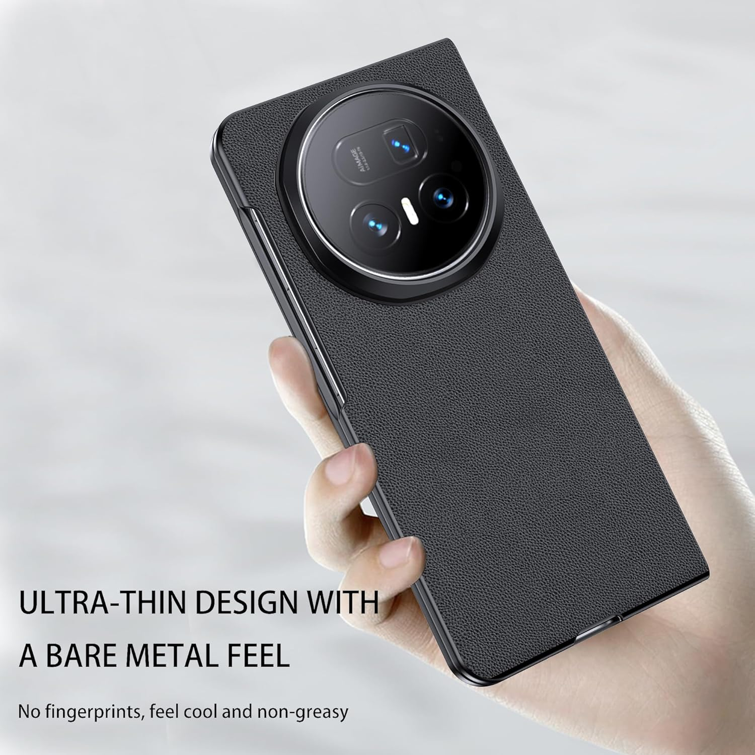 Rojeuinn Case for Honor Magic V5 5G, High-Quality Liquid Silicone Material, Full Cover Mobile Phone Case, Shockproof, Scratch-Resistant, Anti-Fingerprints, Durable - Black image number 4