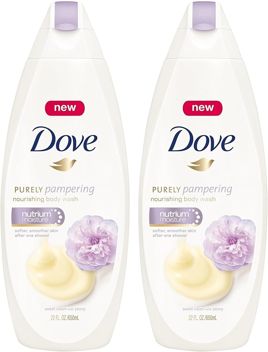 Dove Purely Pampering Nourshing Body Wash, Sweet Cream & Peony 22 Oz (Pack of 4)