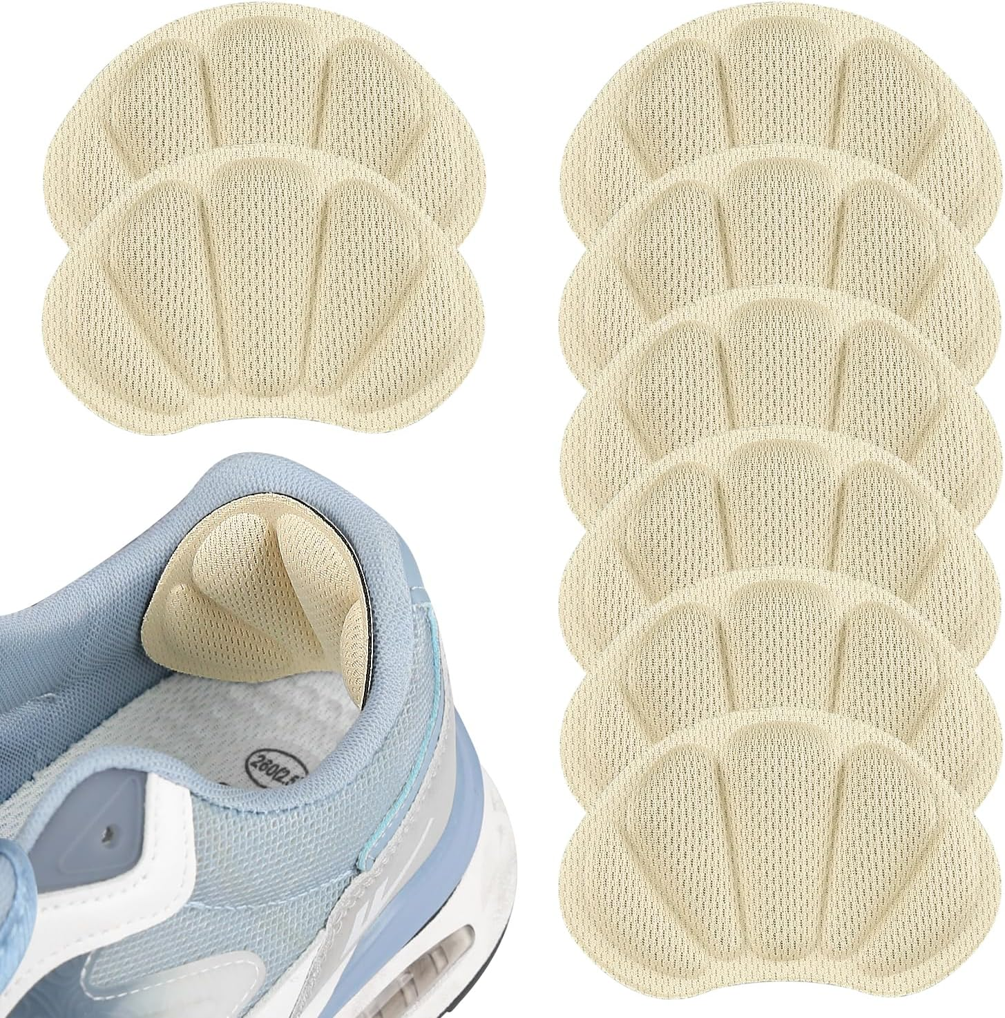 Heel Pads for Shoes That Are Too Big &ndash; 4 Pair Anti-Slip Heel Grips for Women & Men, Cushioned Inserts to Prevent Blisters & Tighten Loose Shoes, Comfort Fillers (Black, One Size)