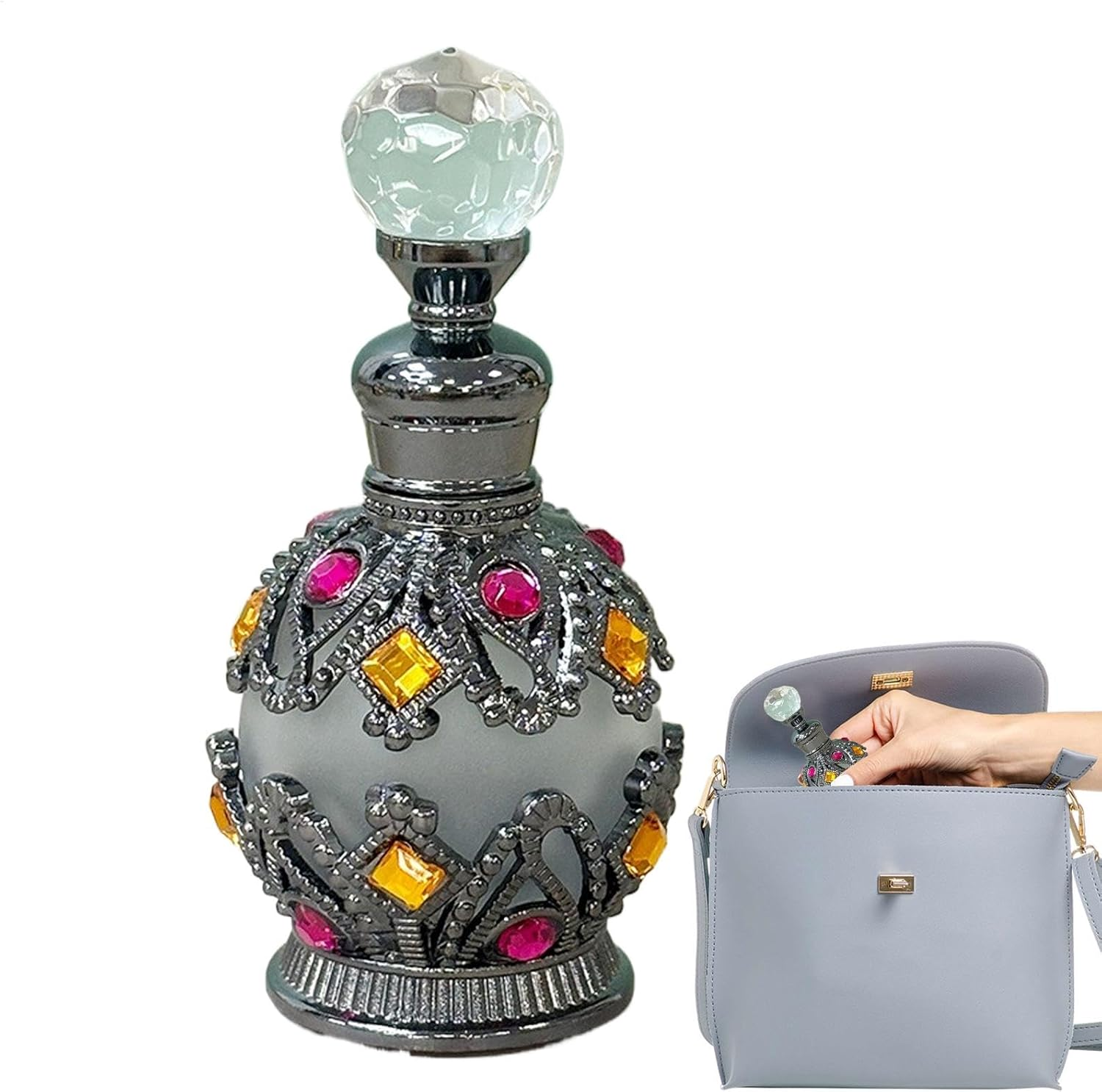 Refillable Empty Bottles - Fine Mist Atomizer Bottles with Jewelry, Luxurious Decorative Storage for Women | Small Spray Bottles, Elegant Atomizer for Women image number 6