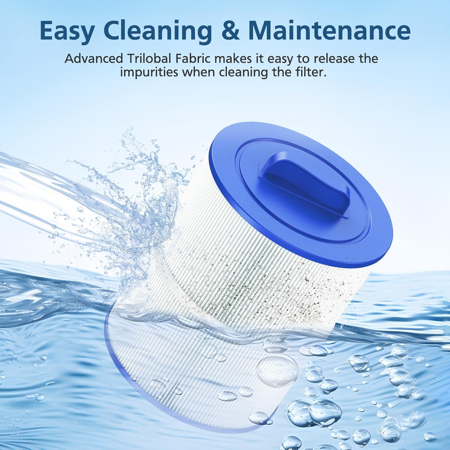 PAS50SV-F2M Hot Tub Spa Filter Cartridge, Compatible with Filbur FC-0311, Unicel 6CH-502, Master Deluxe M60506, Magnum AR50, Baleen AK-90161, Excel Filters XLS-604 Artesian Spas Filter, 2 Pack image number 2