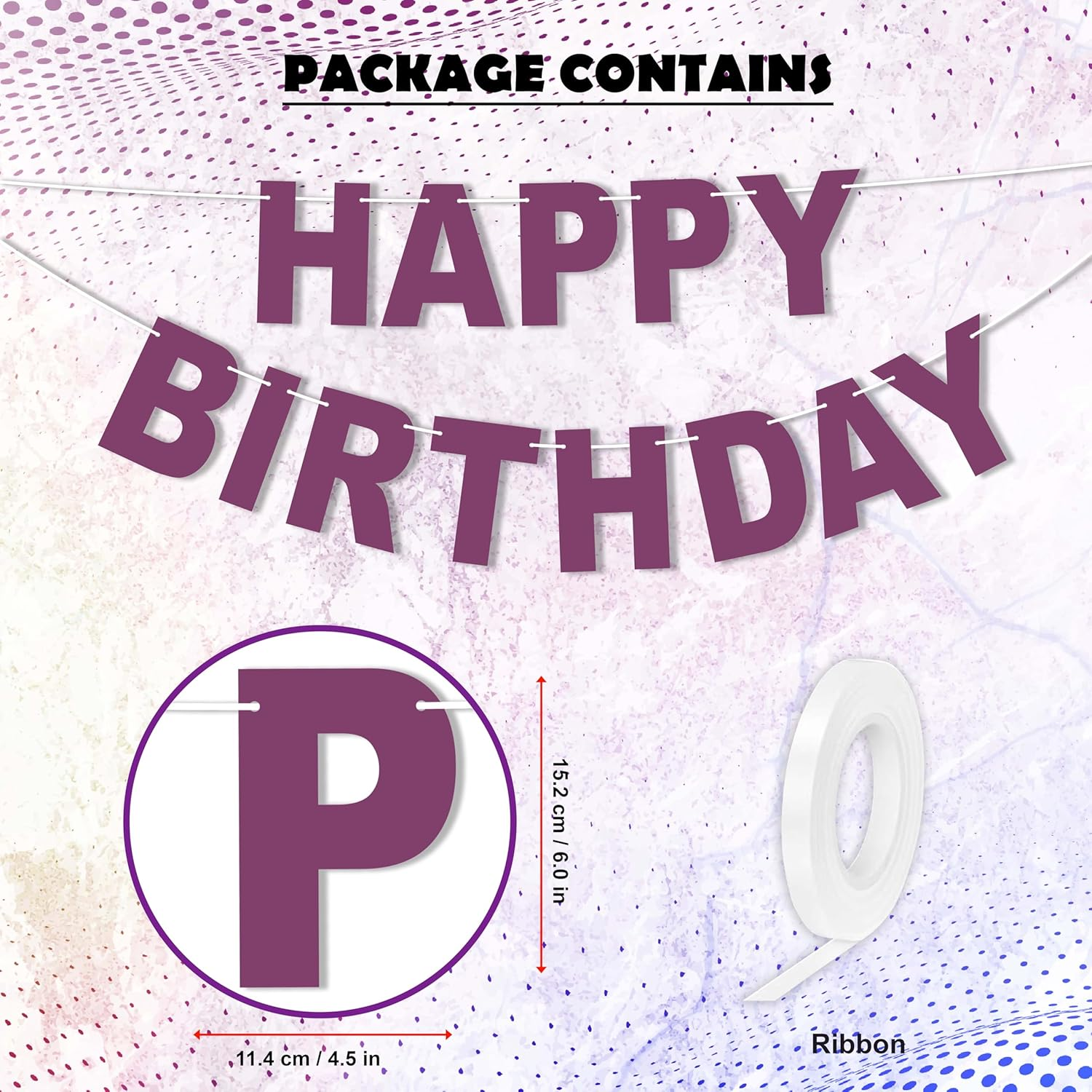 DIY Magenta Purple Colour Printed Happy Birthday Banner 10Ft Holograthic Birthday Banner Birthday Party Decoration Supplies image number 4