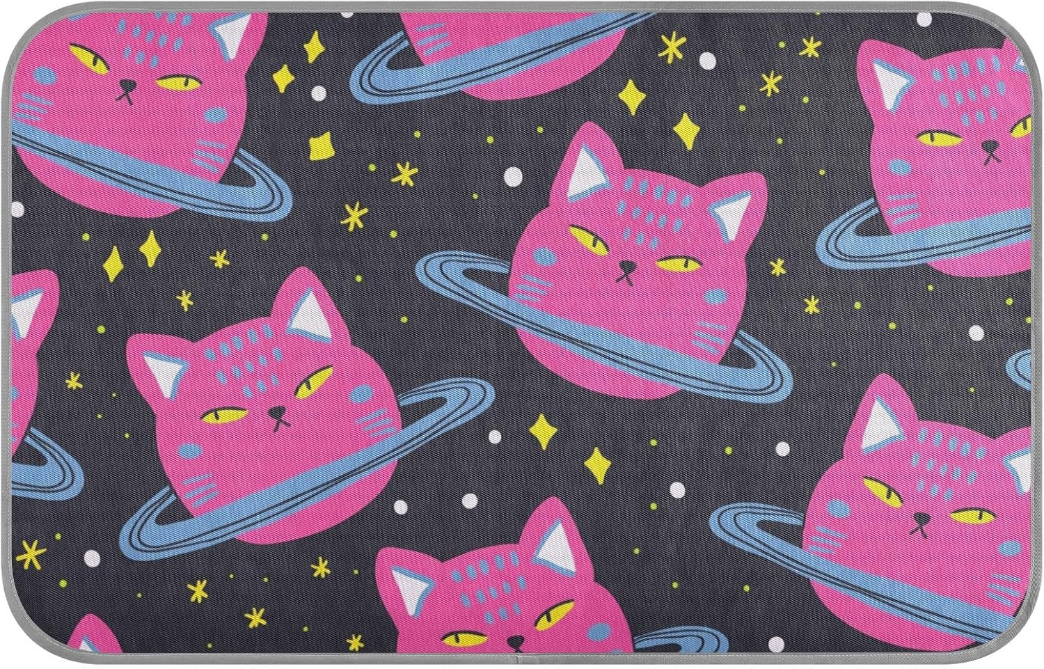 AIXIWAWA Cat Planet Pet Cooling Mat for Cats Dogs Print, Summer Self Cooling and Sleeping Pad Medium Size Non Toxic image number 1