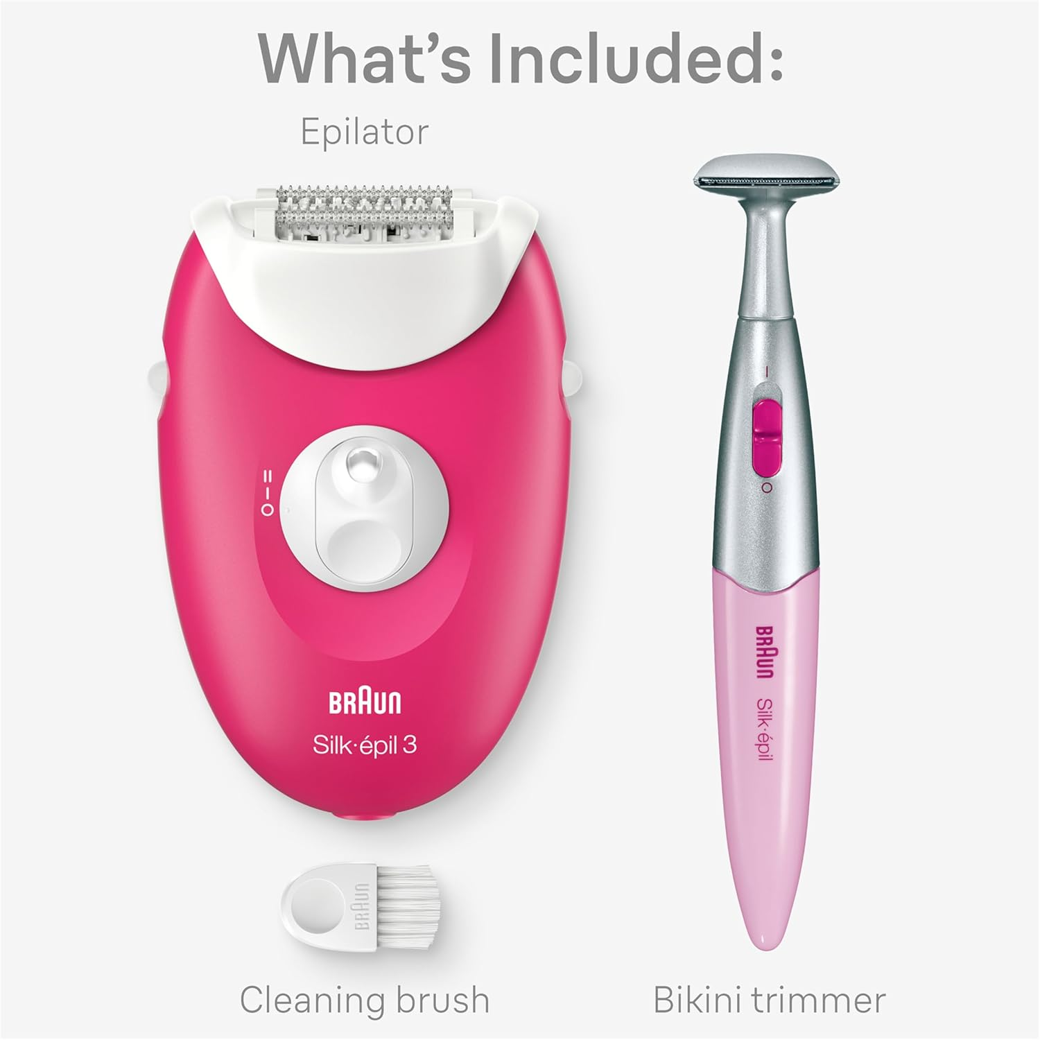 Braun 3-202 Silk-&Eacute;pil 3 Epilator Include Bikini Trimmer, Raspberry image number 4