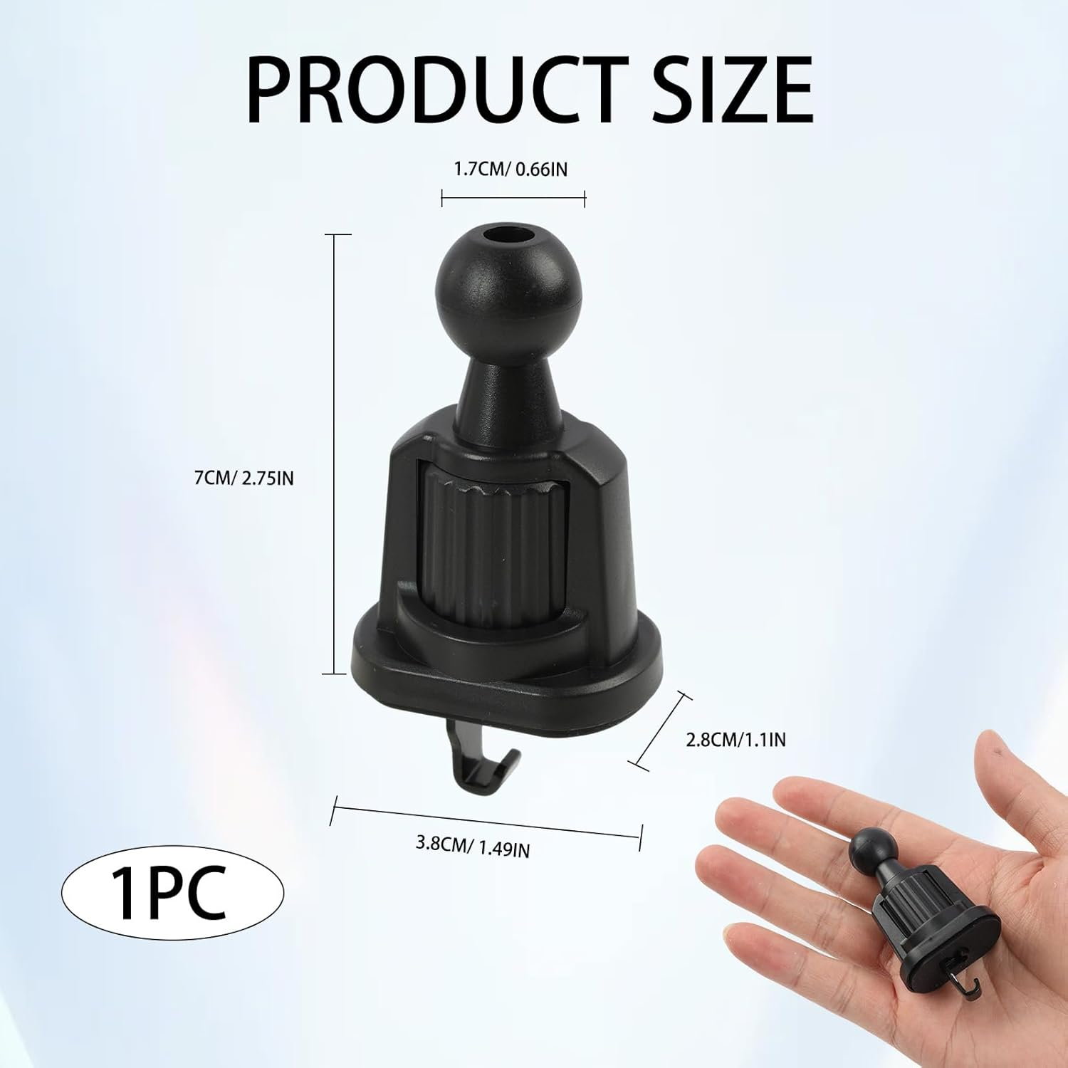 Car Phone Holder Mount,Car Phone Holder - Air Vent Mount with Upgraded Double Metal Hook, 360&deg; Adjustable Design, Compatible with Iphone, Samsung, Nokia and Smartphones image number 5